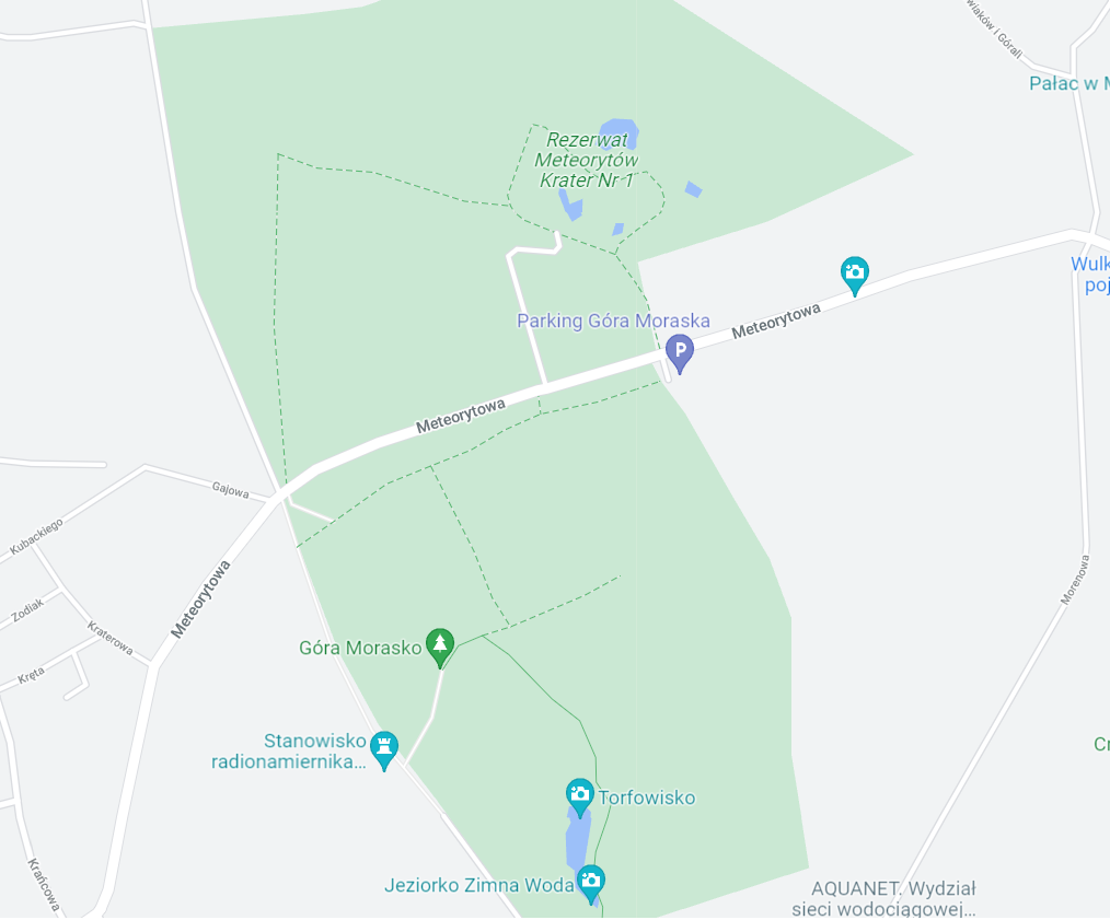 Meteoryt Morasko Google Maps
