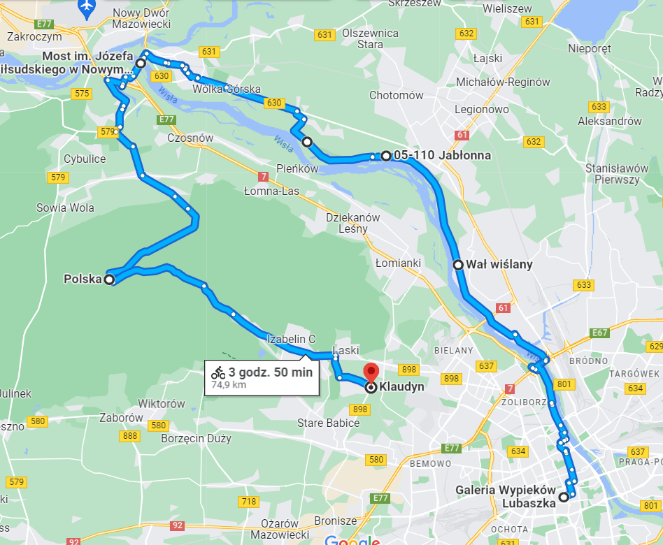 Trasy rowerowe Warszawa i okolice - propozycja trasy